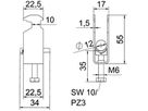 Schnellverleger BET 2056 H-Fuss Kunststoff 8…12mm 2×Kabel Aluminium