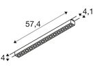 LED-Spot SLV SIGHT EVO 18W 2250lm 3000K WB DALI AD3PH 574×41×40mm ws/sz