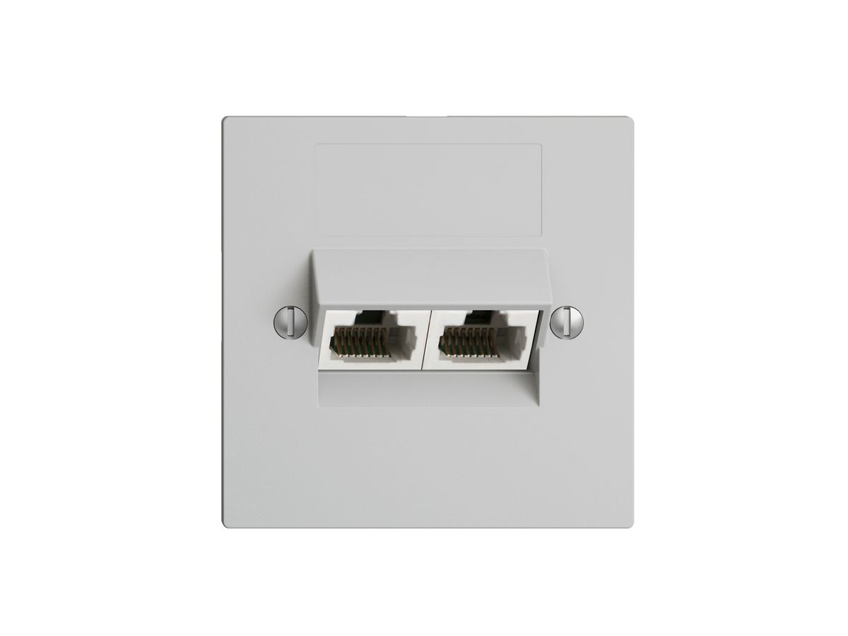 UP-Dose 2×RJ45/u 8P getr. EDIZIOdue hellgrau ITplus
