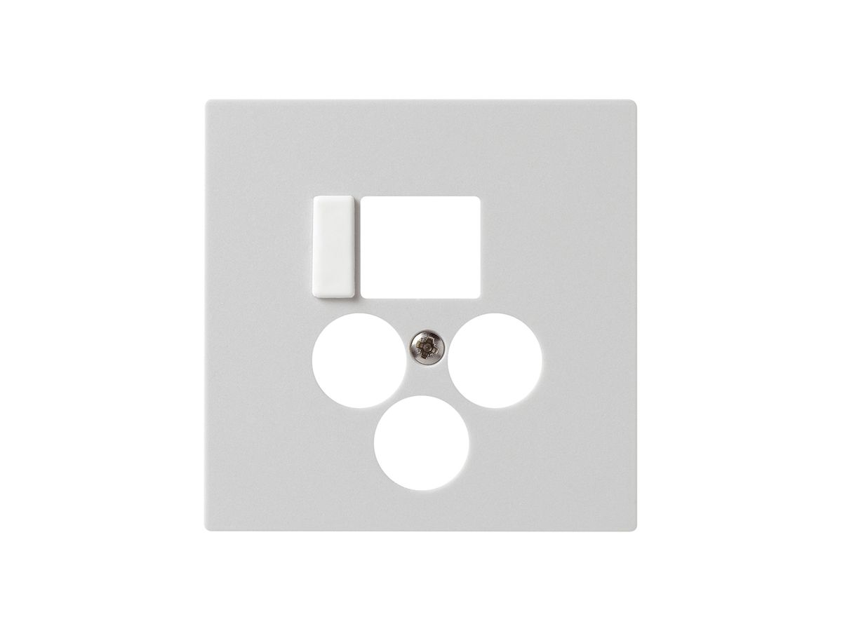 Frontplatte 3×Koax+1×RJ45 kallysto Multimedia R&M hellgrau