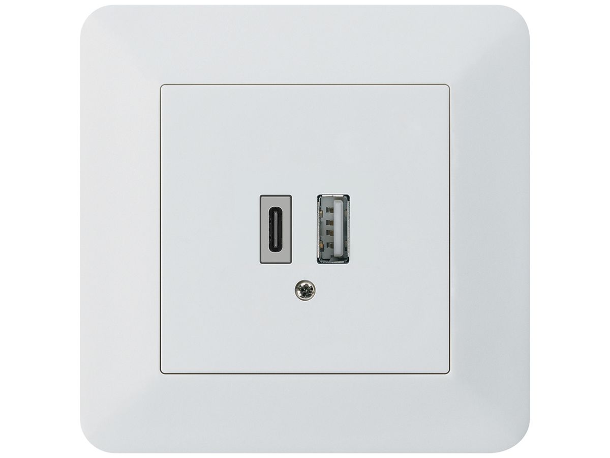 UP-USB-Ladesteckdose kallysto.trend 18W PD 1×Typ A+1×Typ C weiss