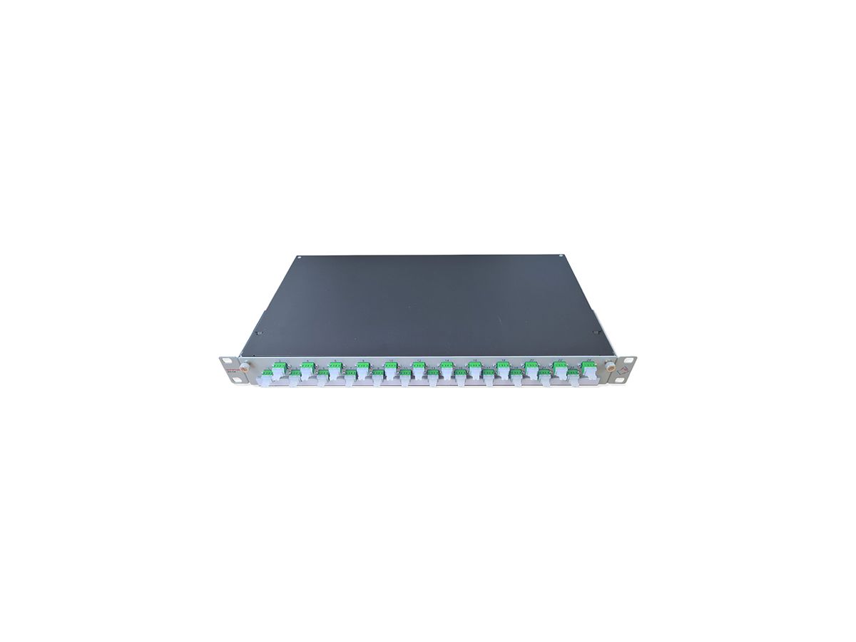 Spleissbox 19" Dätwyler OV-CH 24×LCD/PC OS2 versetzt 1HE Silber