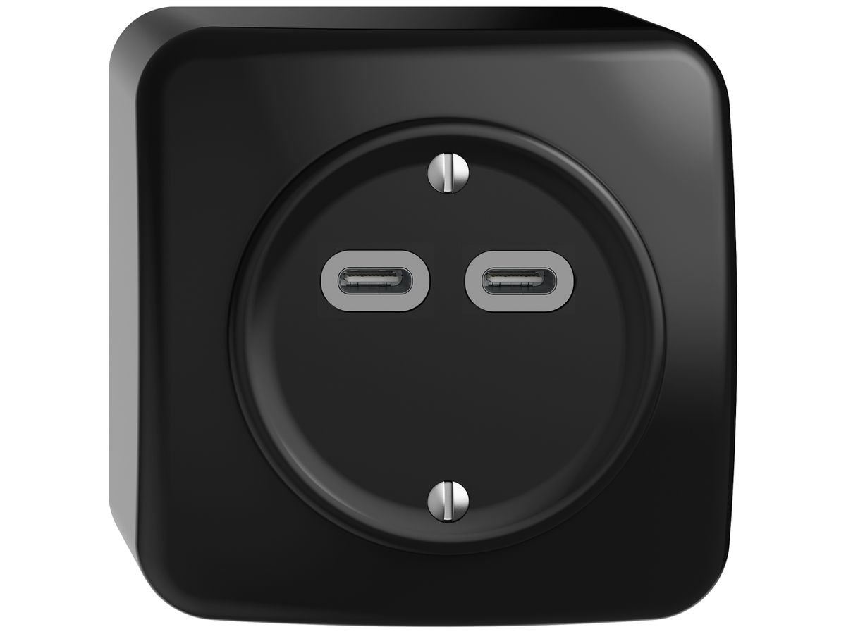AP-USB-Ladesteckdose STANDARDdue SNAPFIX® 230V AC 18W 2×USB Typ C sz
