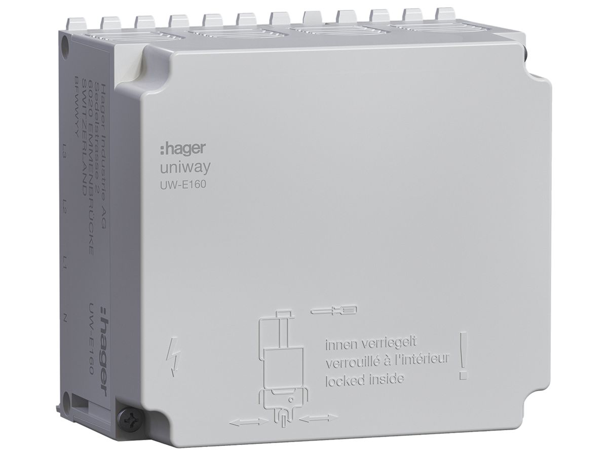 Anschlussblock Hager uniway 160A 4P 3LN 108×77.6×21mm