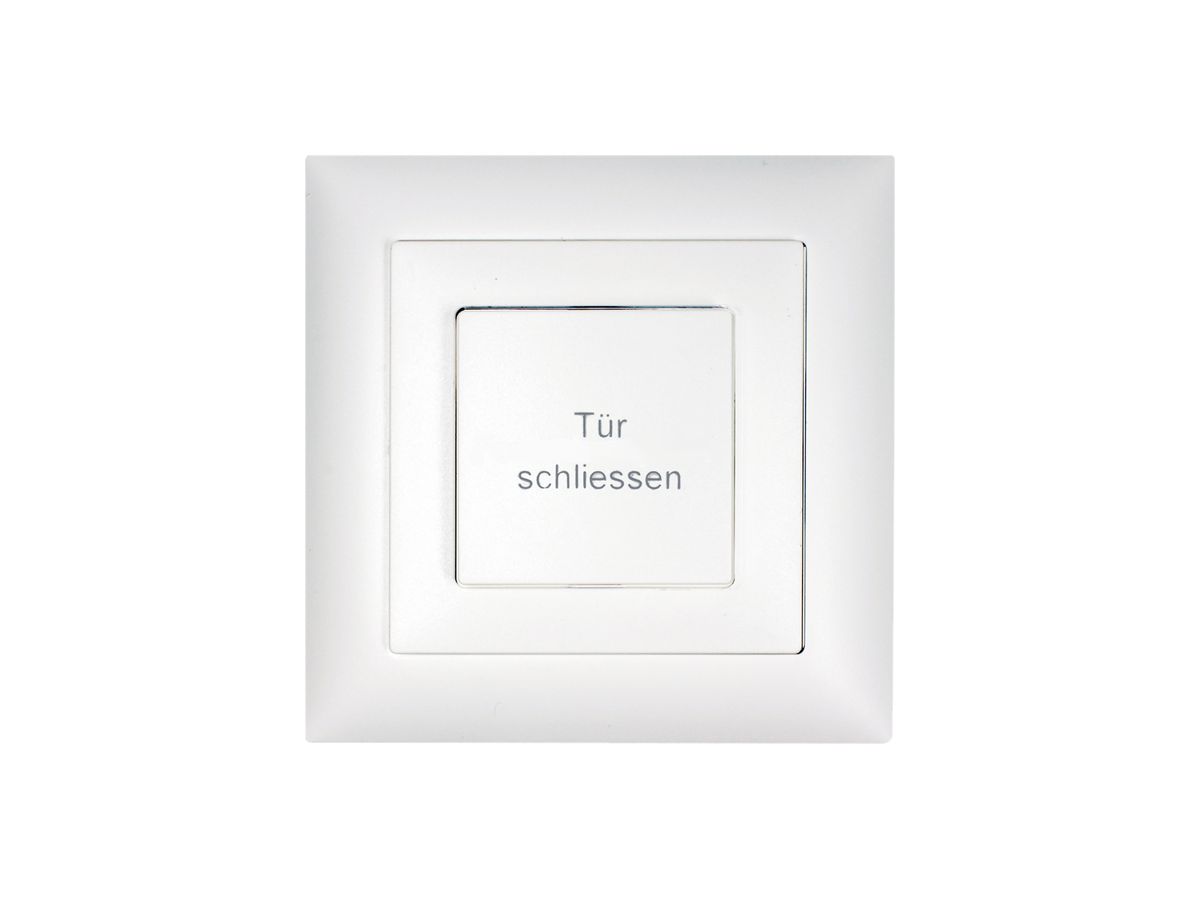 UP-Taster BSW EDIZIOdue, Text <Tür schliessen> IP20, weiss