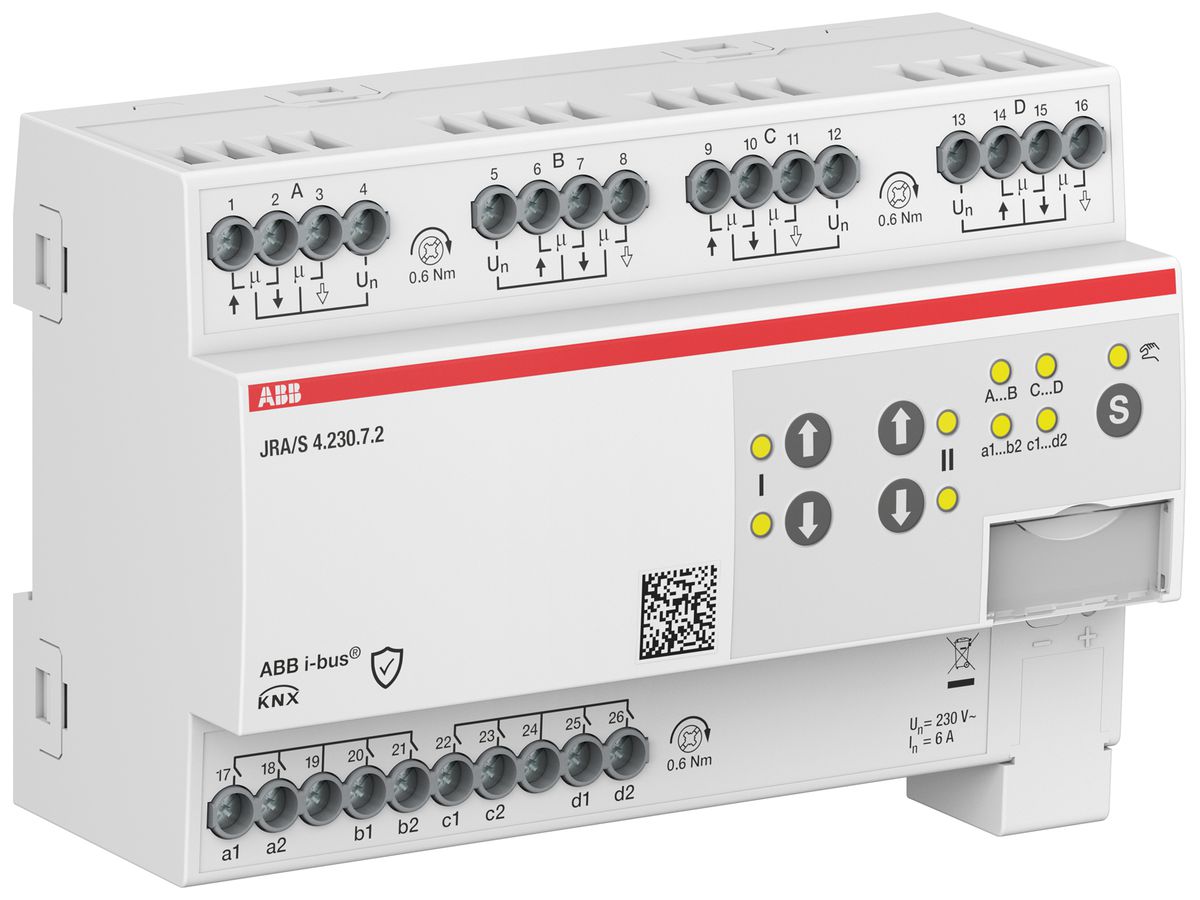 REG-Jalousieaktor KNX ABB JRA/S4.230.7.2 4-fach 6A/230VAC LZ-Messung