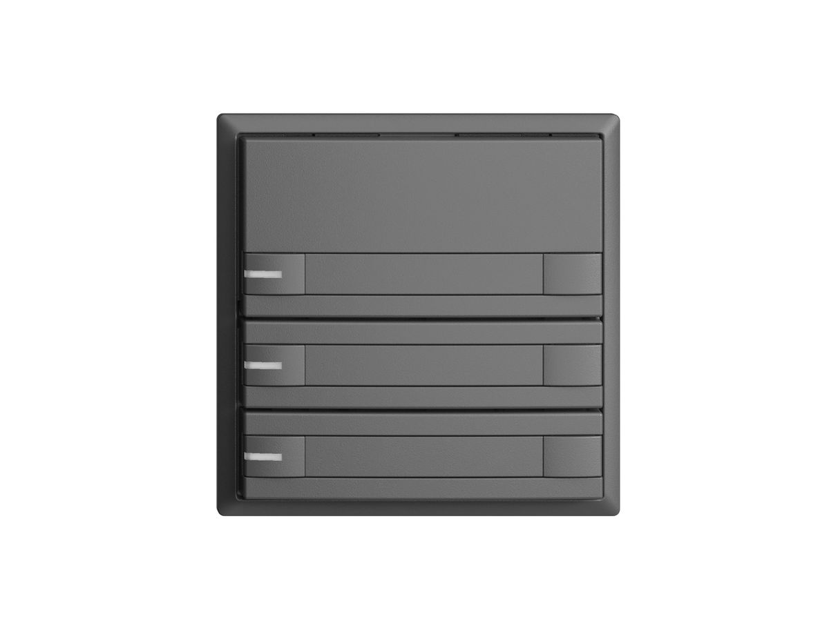 KNX-Taster RGB EDUE, 250mW, m.RGB-LED, m.Papiereinlage, 3×Taste, 2×Tastenb., dgu