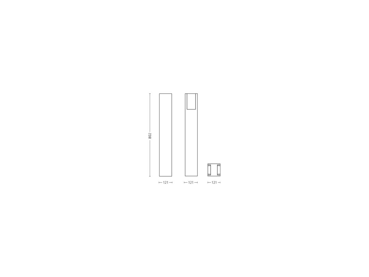 Wegeleuchte Philips Bridge E27 1×42W 800mm IP44 anthrazit