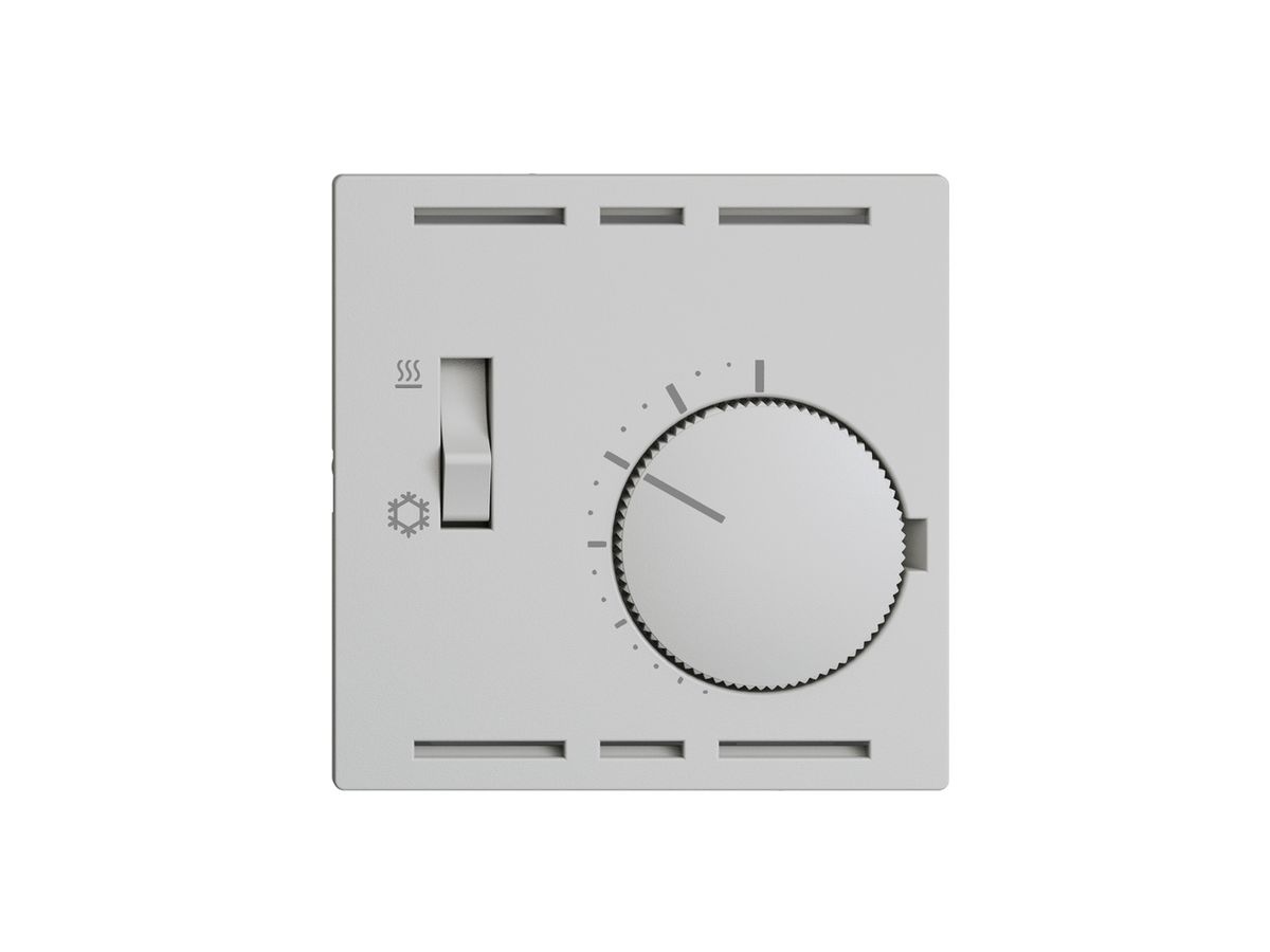 Thermostat EDIZIOdue, mit Schalter Heizen/Kühlen, 60×60mm, hellgrau