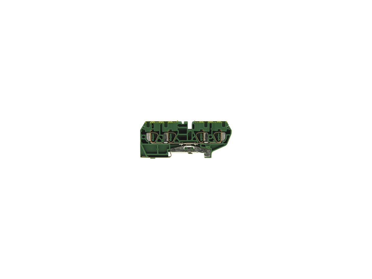 Schutzleiter-Reihenklemme Woertz 0.5…2.5mm² Federzuganschluss 4×1 TH35 grün/gelb