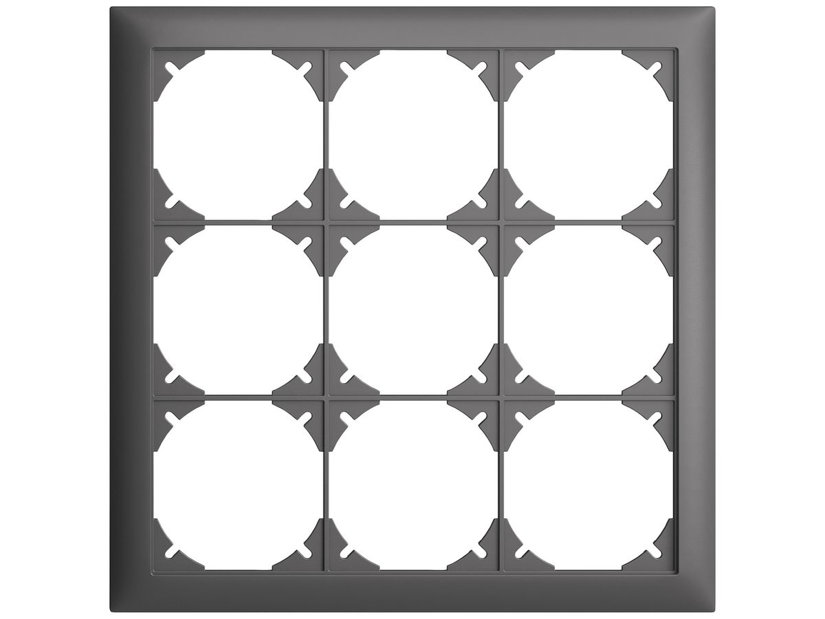 UP-Kopfzeile EDIZIOdue SNAPFIX® 3×3 horizontal und vertikal 208×208mm dunkelgrau