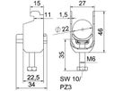 Schnellverleger BET 2056 N-Fuss Kunststoff 16…22mm 1×Kabel Stahl tfZn