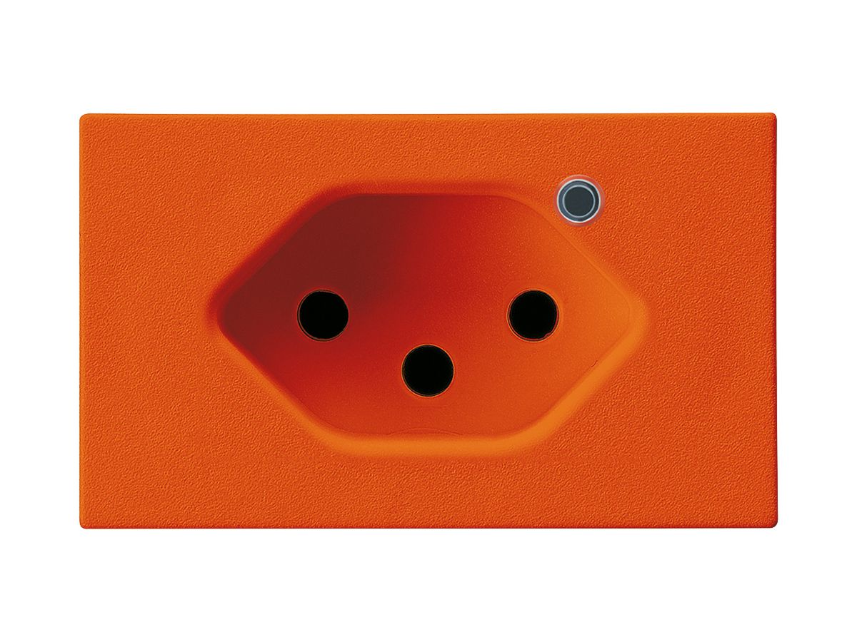 EB-Steckdose FLF Hager Typ 13 beleuchtet orange mit Steckklemmen