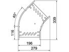 Bogen BET RB 45° 110×200mm Stahl bandverzinkt