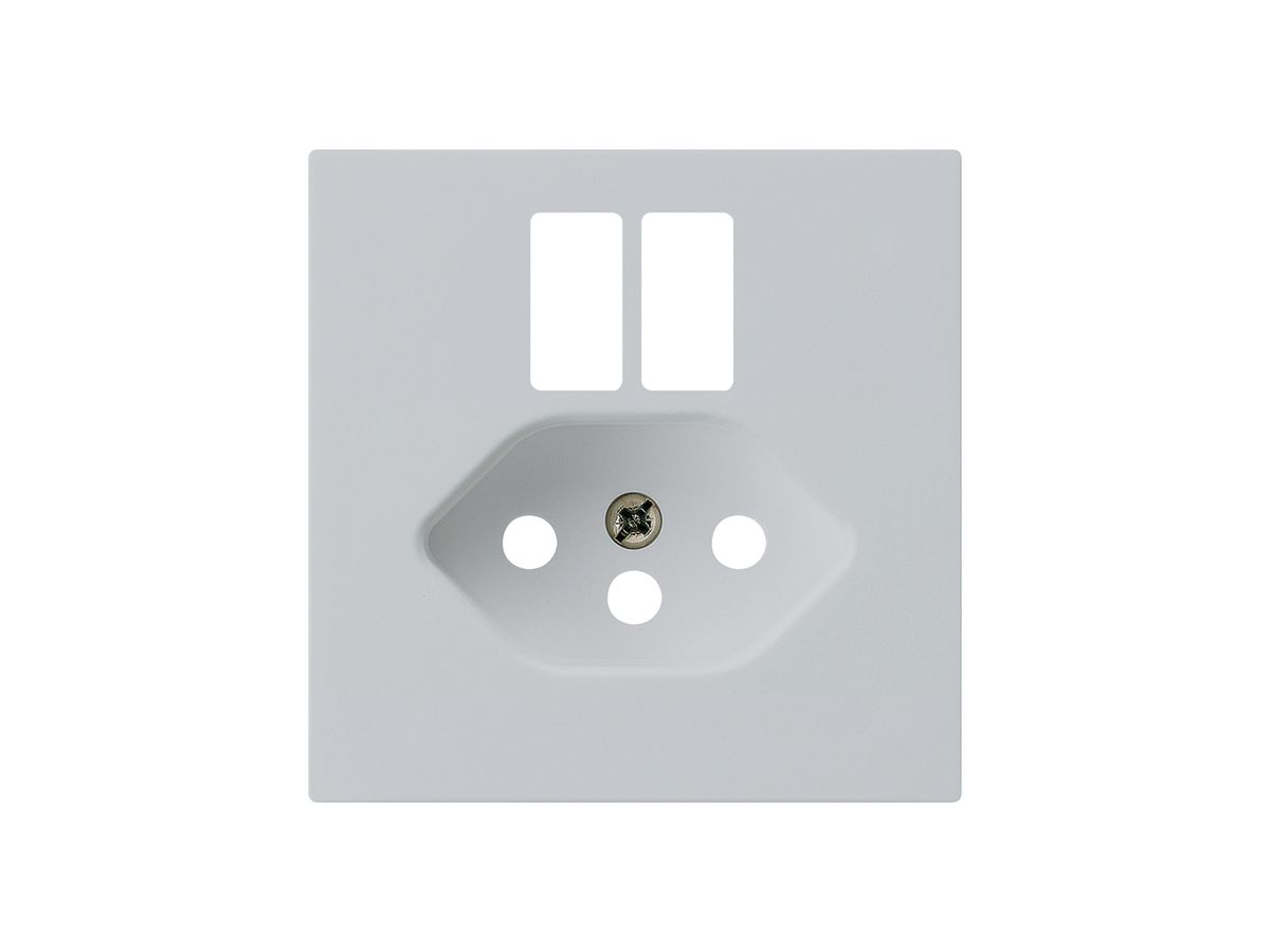 Frontplatte kallysto f.Steckdose 2×USB & T13 hellgrau