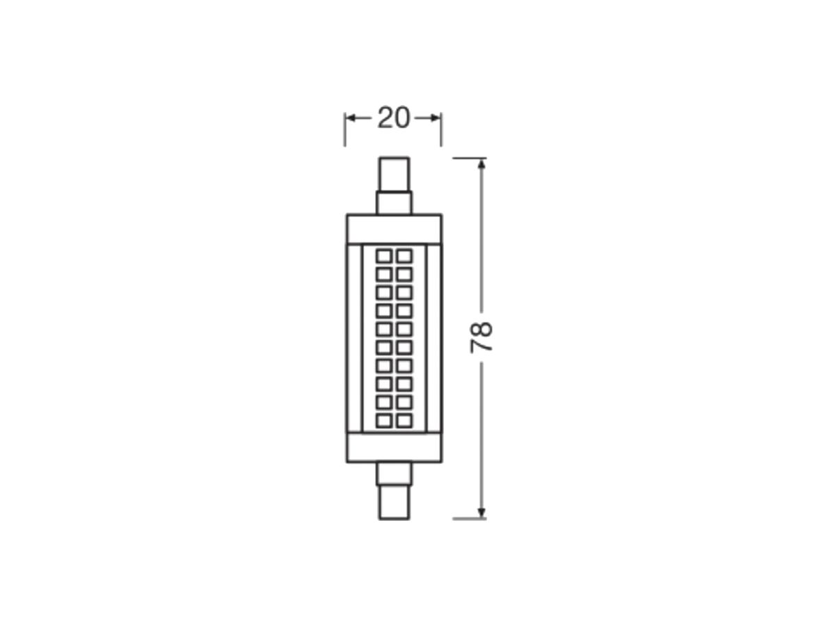 LED-Lampe LEDVANCE SLIM LINE R7s 9.5W 1055lm 827 DIM klar Ø20×78mm