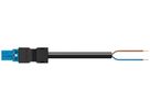 Anschlussleitung MIDI 2×1.5mm² 16A 250V 3m Cod.I Stecker-freies Ende blau Cca