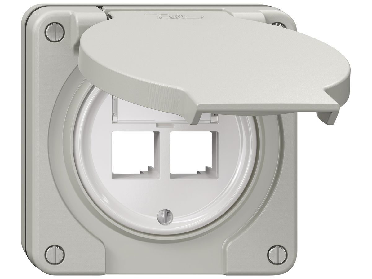 UP-Montageset NEVO EASYNET S-One SNAPFIX® für 2 Buchsen 87×87mm lgu