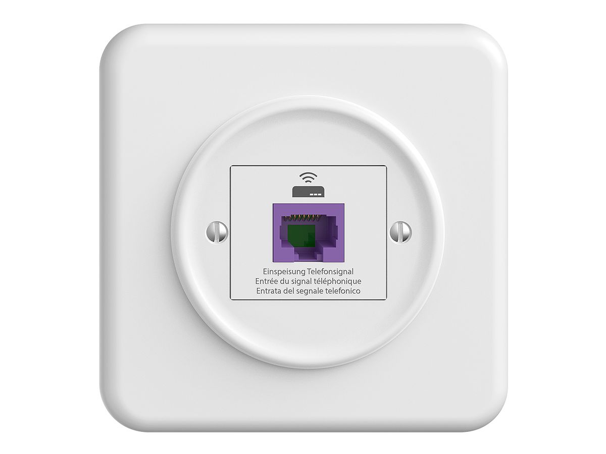 UP-Rückführungsdose STANDARDdue QMI 1×RJ45 f.Swisscom VoIP, 8 polig, UTP, weiss