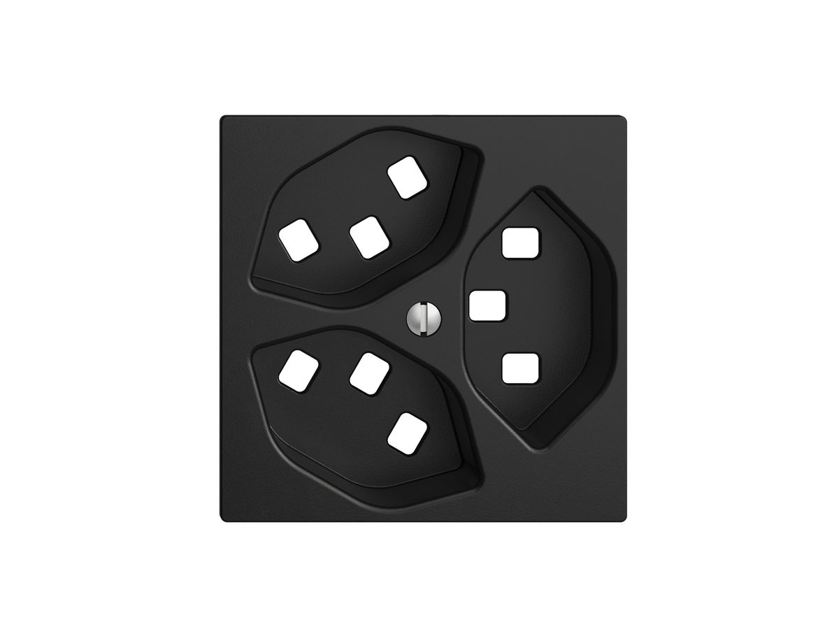 Frontset EDIZIOdue schwarz, 60×60mm 3×T23