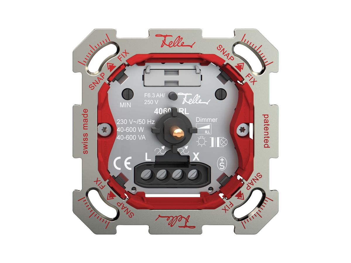 UP-Dimmer Feller SNAPFIX® Phasenanschnitt 40…600W/40…600VA