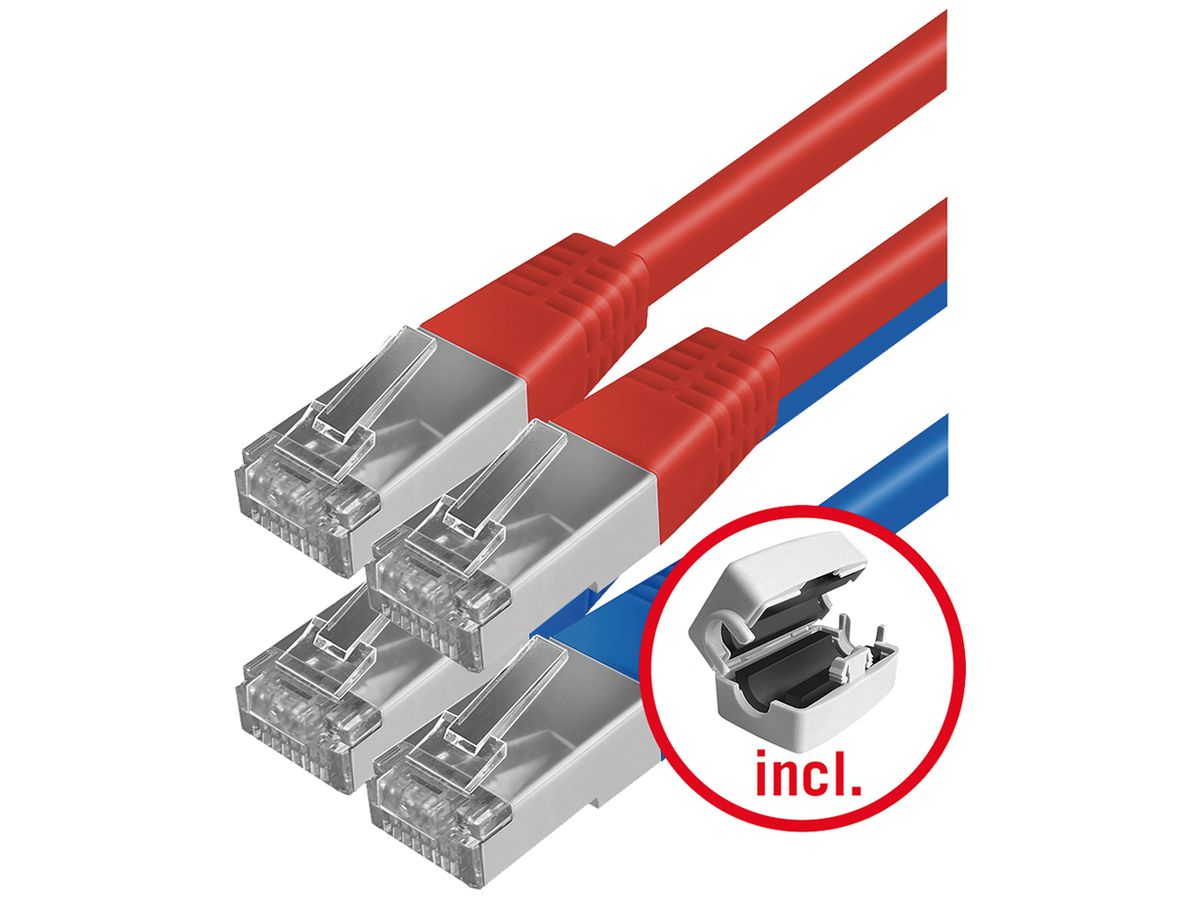 Verbindungskabel ESYLUX SmartDriver RJ45 Set 2, 10m, 4×rot, 4×blau