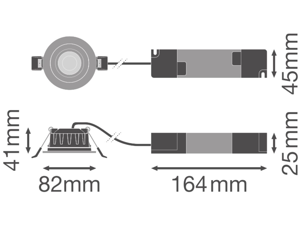 EB-LED-Spot LEDVANCE SP CBO 6W 570lm 2700…4000K IP65 WB DALI Ø68mm schwarz