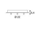 Deckenrosette SLV 3 Ausgänge, Ø220×54mm mit Zugentlastung schwarz