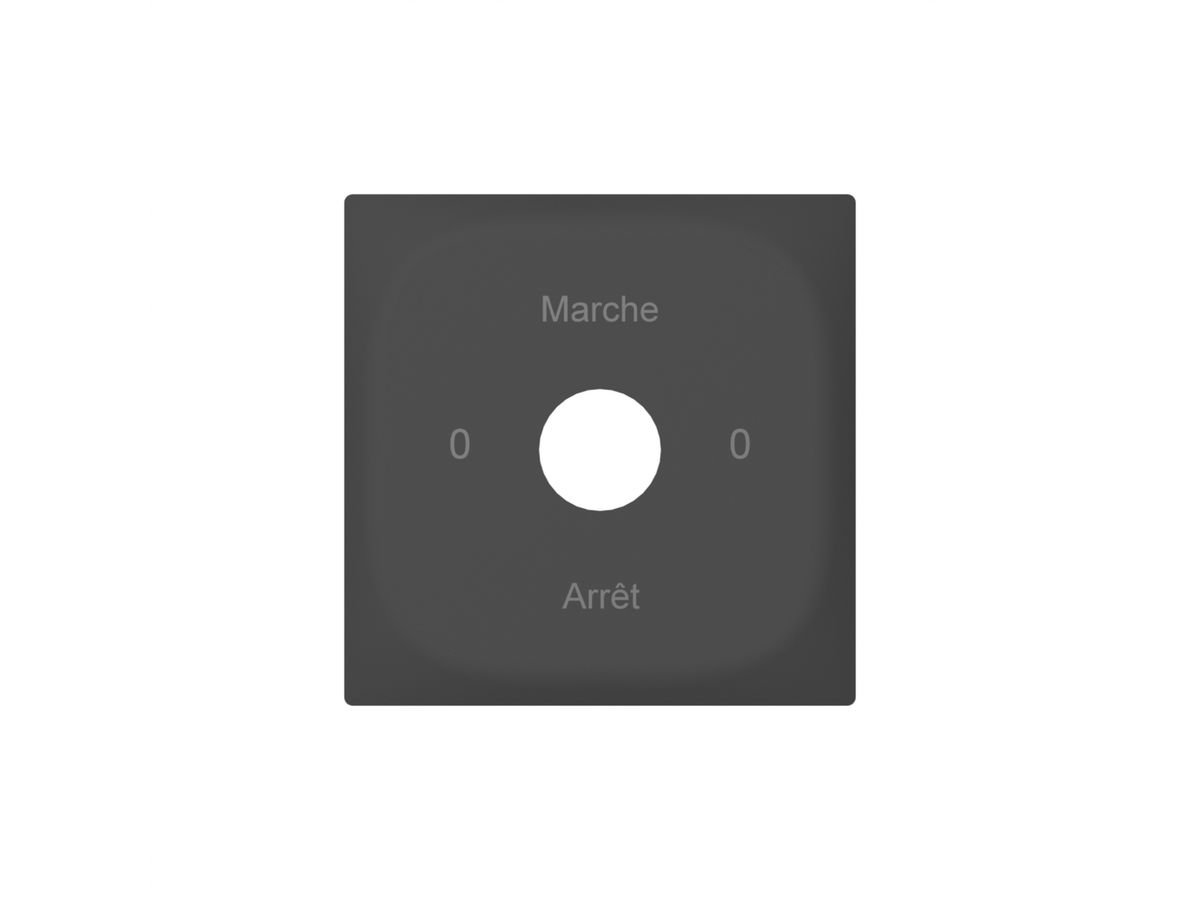 Frontplatte SIDUS zu Drehsch. Gravur 0-Marche-0-Arrêt anthrazit