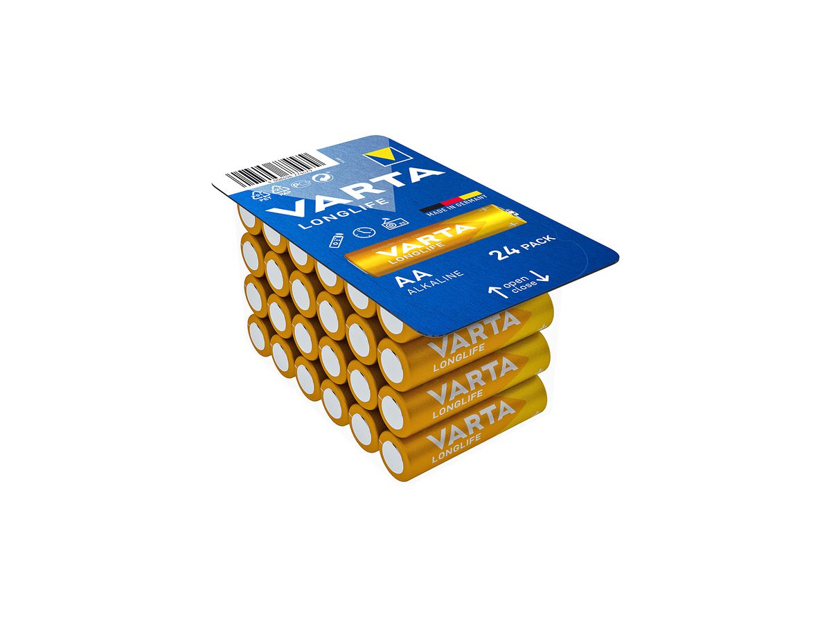 Batterie Alkali VARTA Longlife AA Big Box à 24 Stück