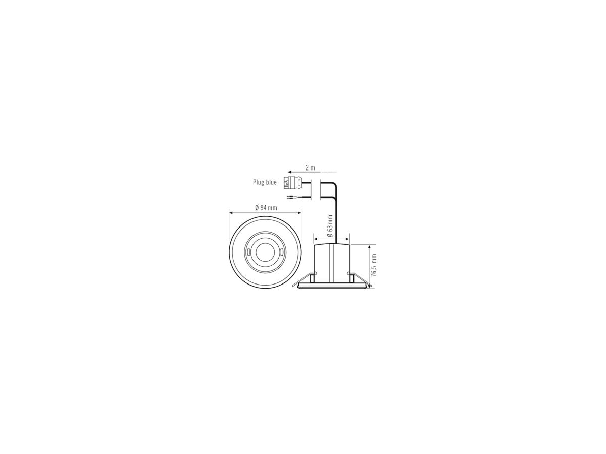 UP-Präsenzmelder ESYLUX PD-FLAT 360/8 RW BMS DALI-2 mit WINSTA CodeI