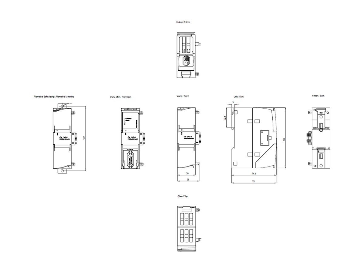Kommunikationsmodul Siemens SIMATIC CM 1242-5 PROFIBUS (RS-485) DP Slave