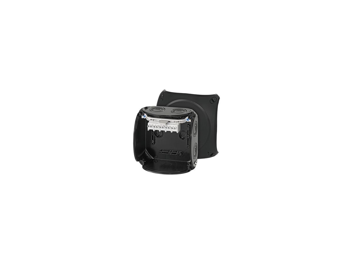 AP-Abzweigdose Hensel KF B mit Klemmen 5×4mm² schwarz