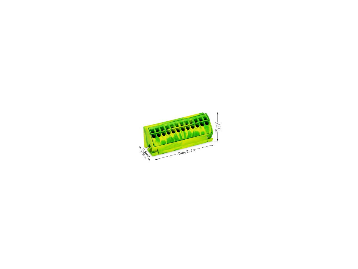 Anschlussblock PE WAGO 4mm² grün-gelb