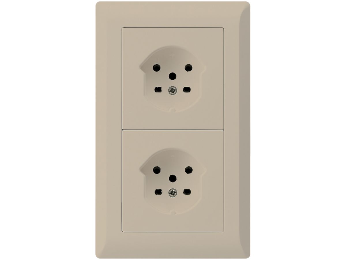 UP-Kombi 2×1 HA kallysto.line 2×Typ 15 mit Steckklemmen beige