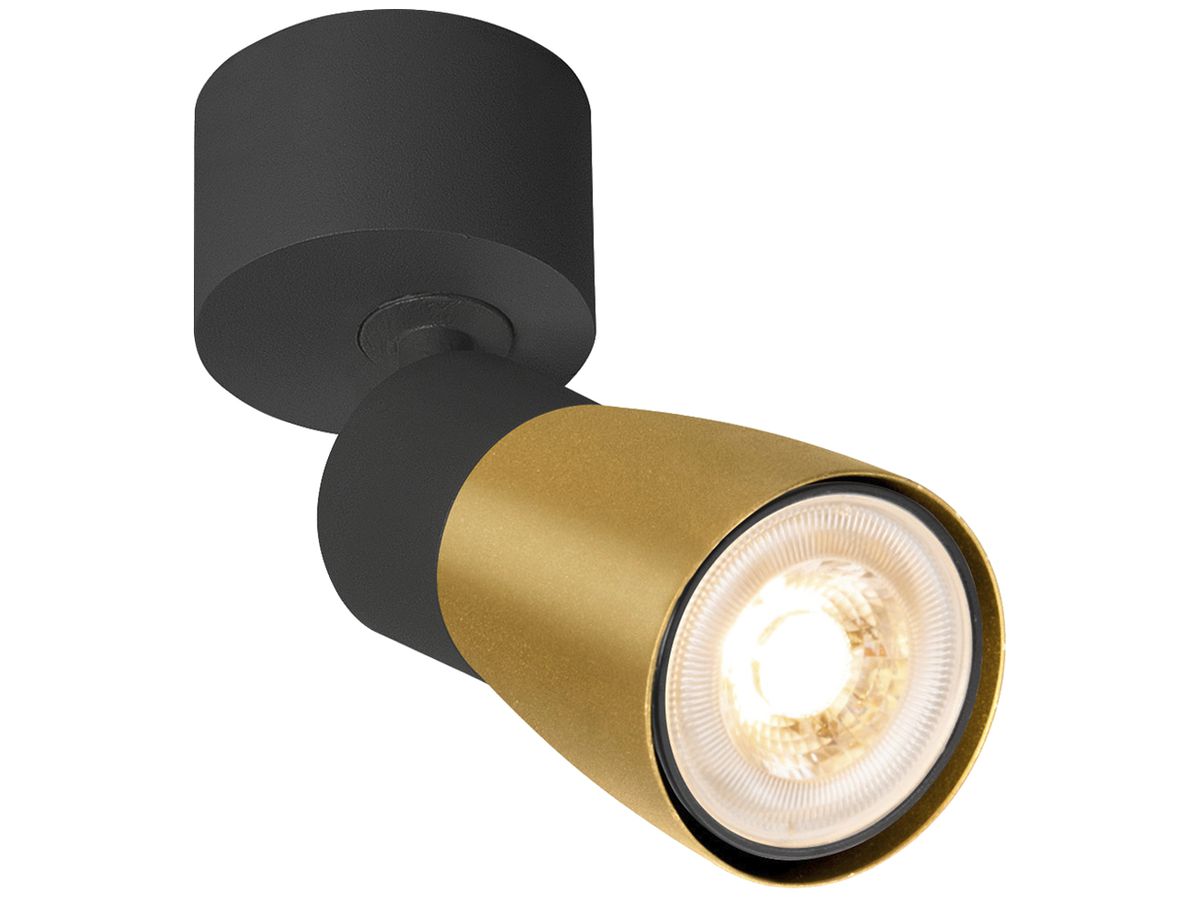 Spot SLV PURI 2.0 Dome CW GU10 1×6W DIM Ø55×123×97mm schwarz/gold