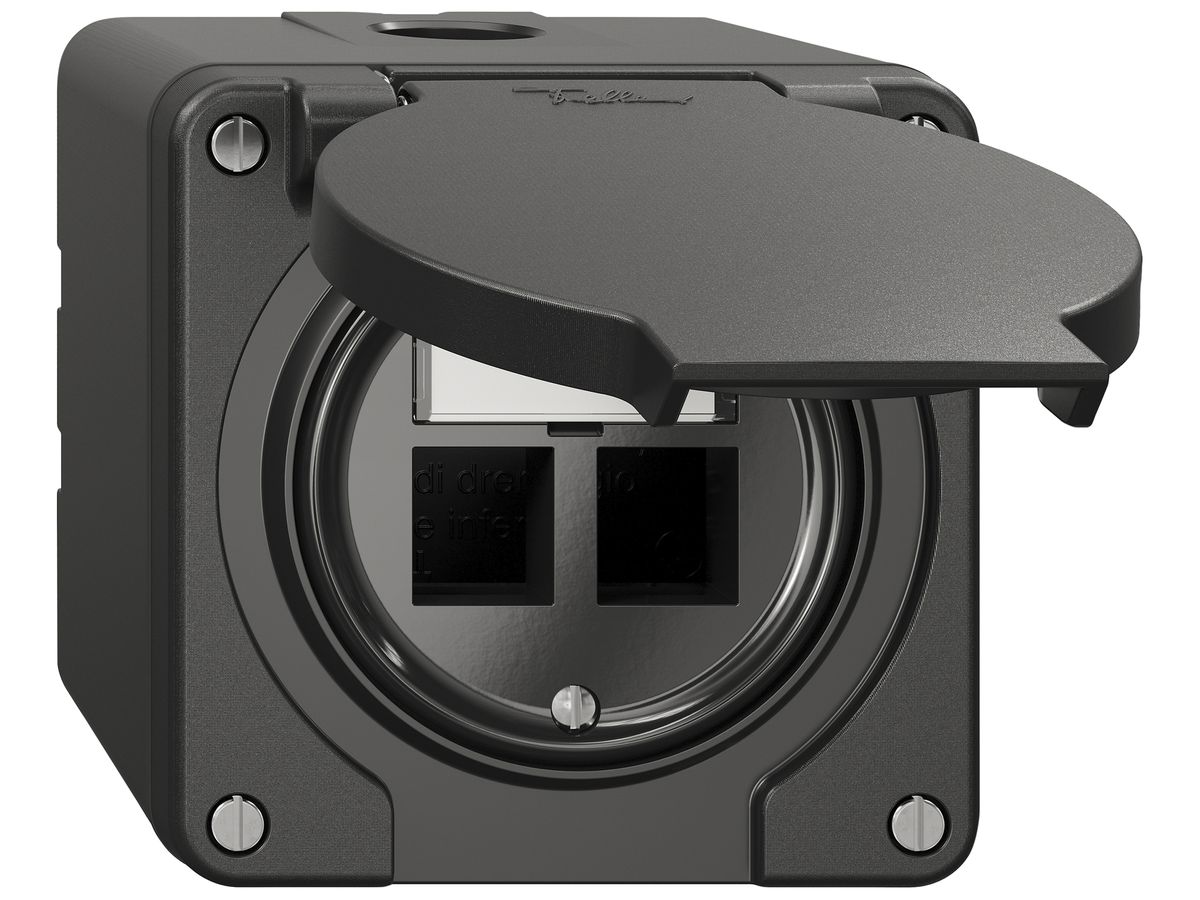 AP-Montageset NEVO Keystone SNAPFIX® für 2 Buchsen 87×87mm sz