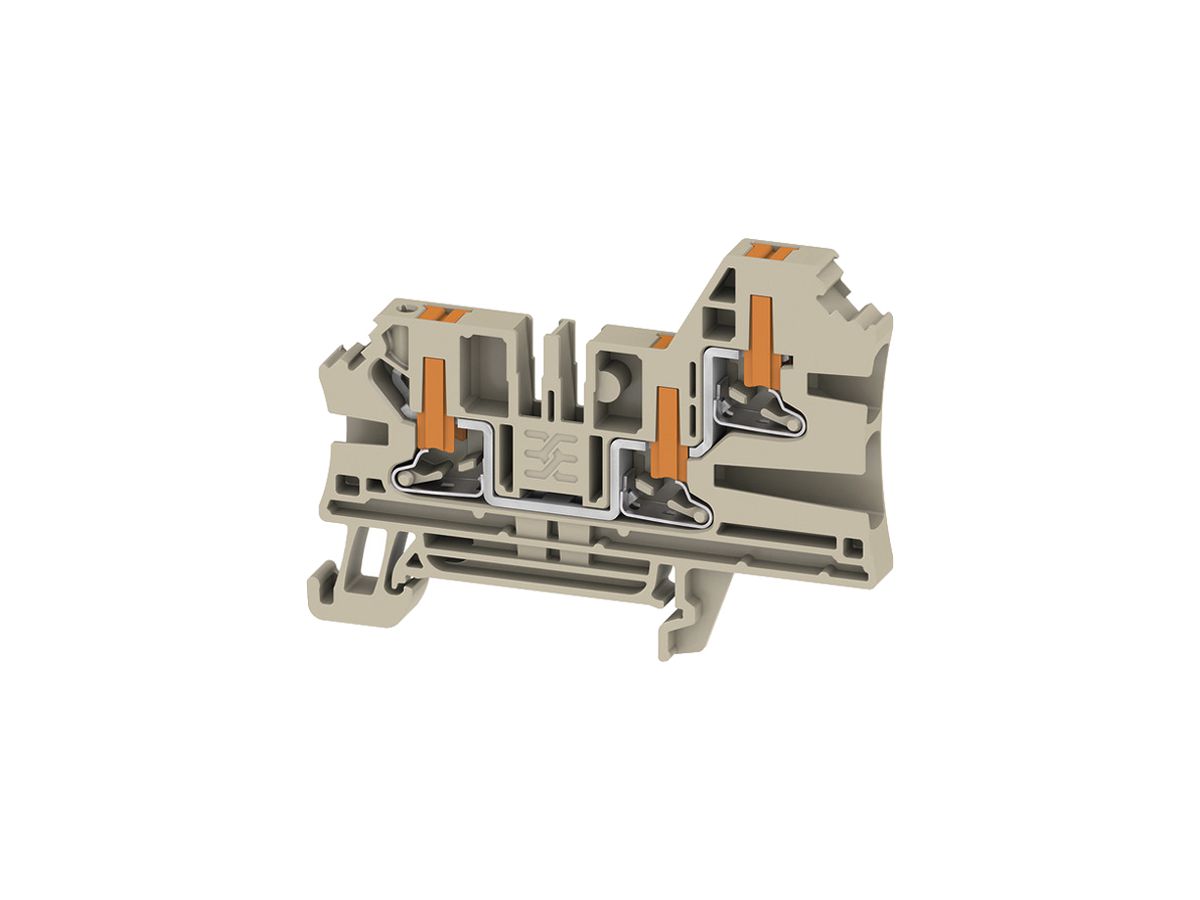 Durchgangs-Reihenklemme WM AL3C 4 4mm² 32A 1000V PUSH IN 3×1 TH35 beige