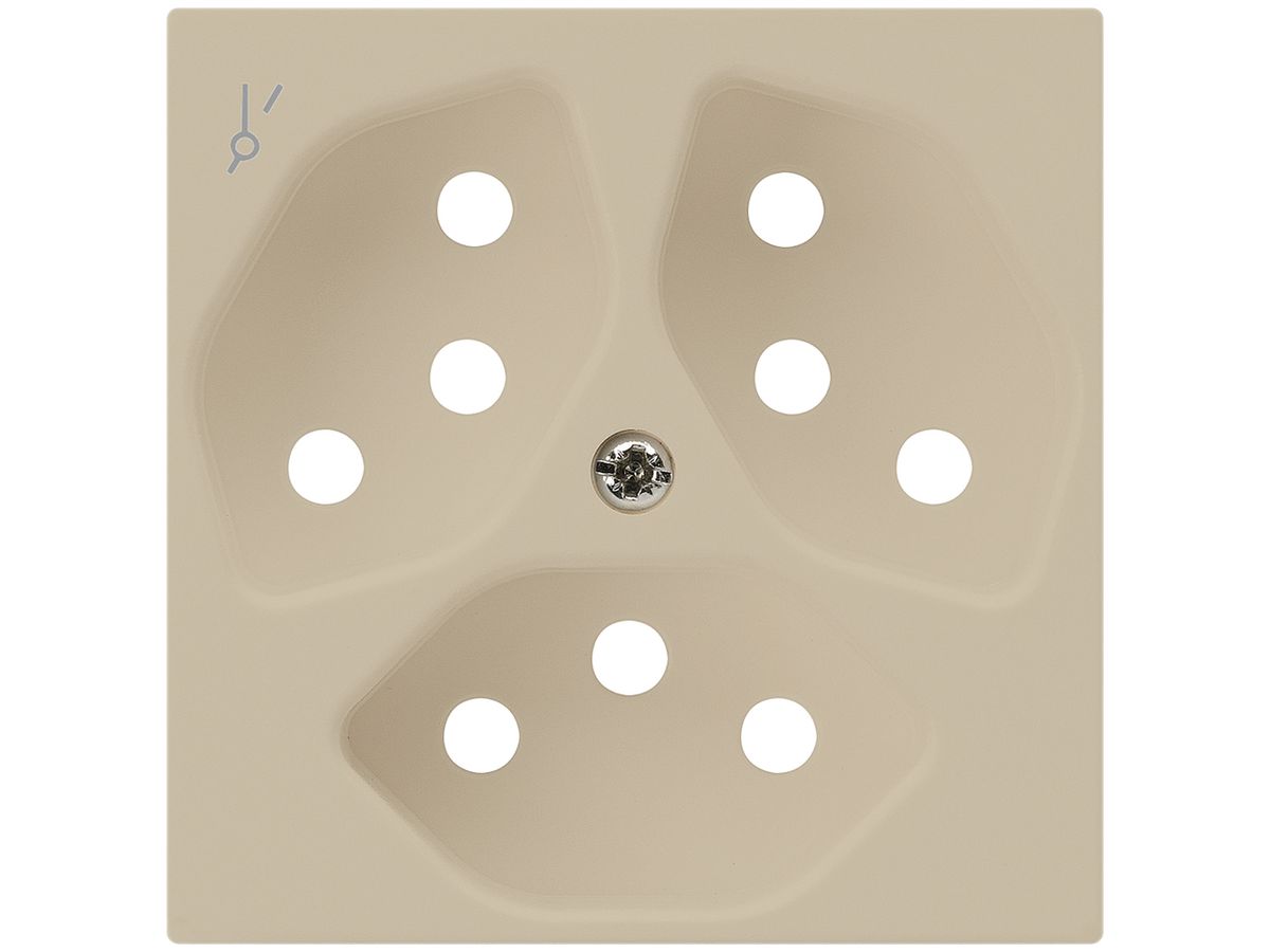 Frontplatte kallysto 3×T13/1 60×60 beige für Steckdose 3×T13/1