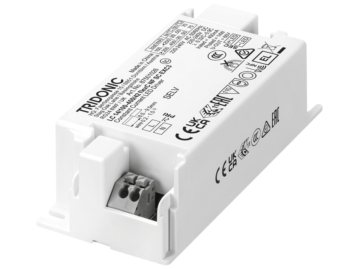 LED-Konverter Tridonic LC flexC NF SC EXC3 14W 100…400mA 97×43×30mm