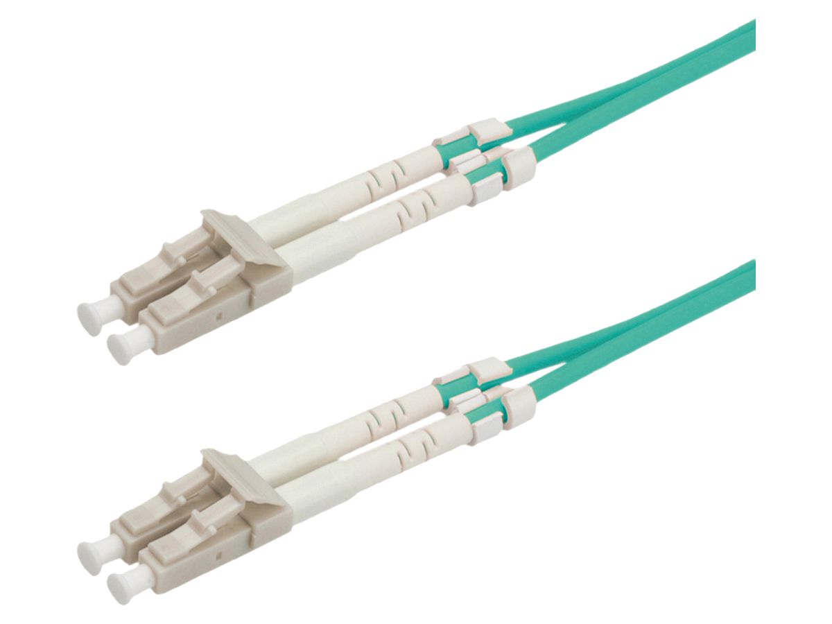 Patchkabel LWL ROLINE 2×OM3 LC-Duplex/LC-Duplex PVC türkis 2m
