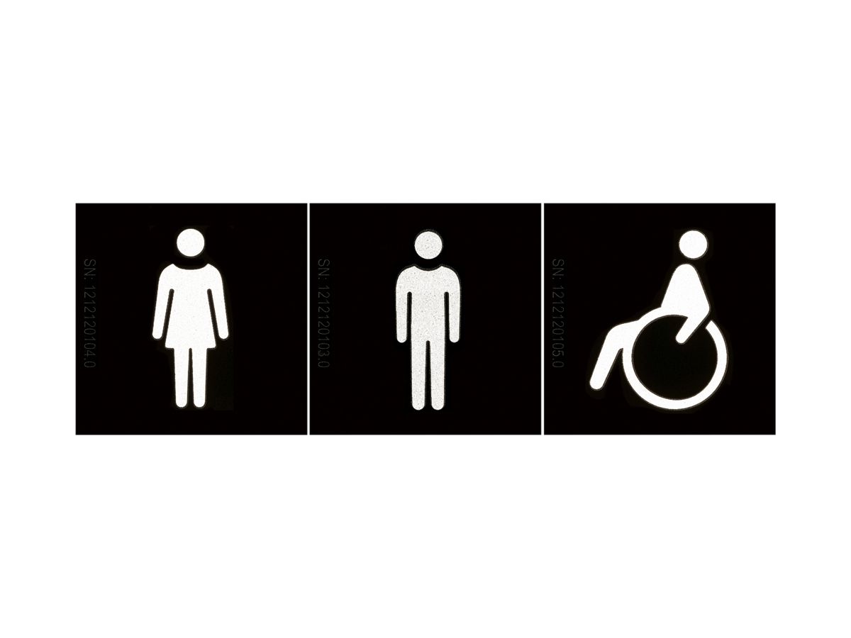 Etikette Symbol kallysto 60×60mm "WC" für LED-Leuchte