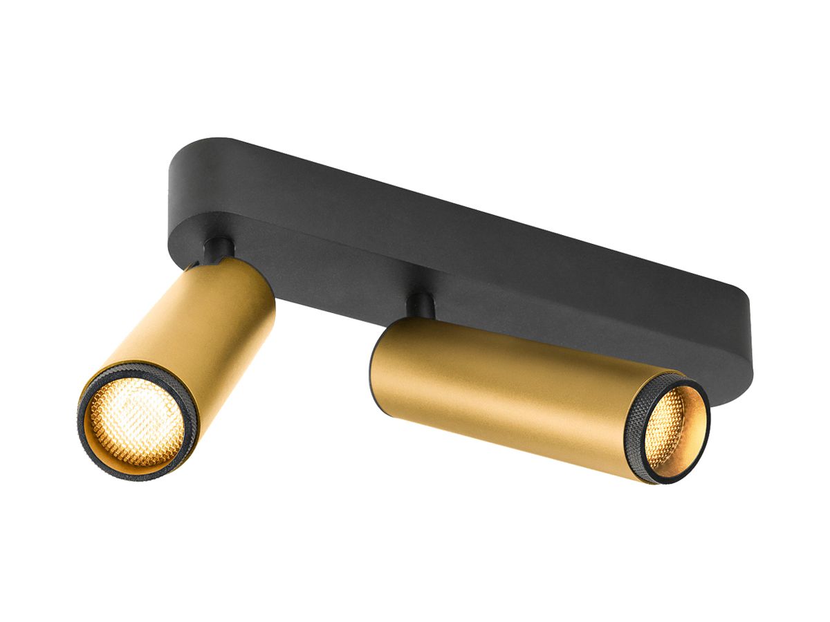 LED-Spot SLV GRIP SPOT M 28W 1520lm 3000K WB DIM 274×147×106mm schwarz/gold