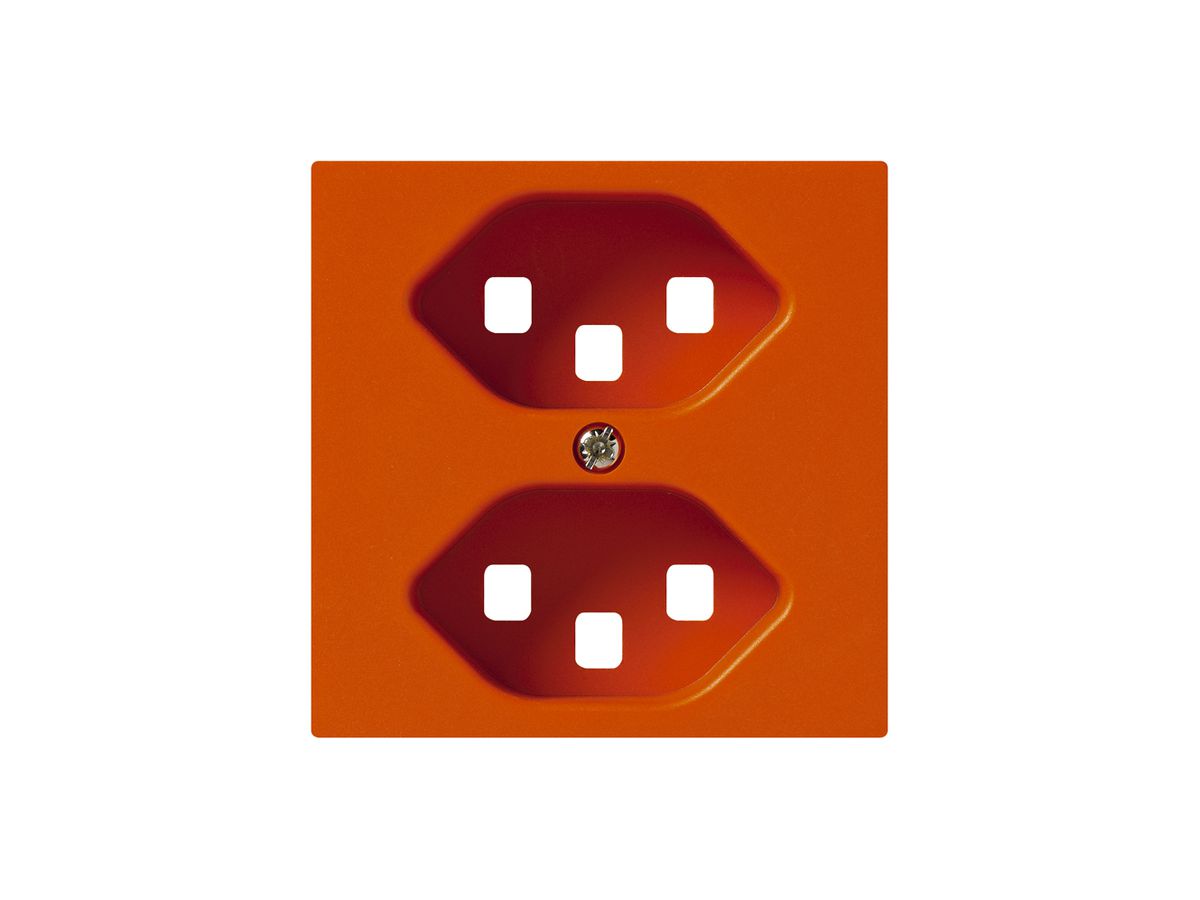 Frontplatte kallysto 2×T23 orange 60×60mm für Steckdose 2×T23
