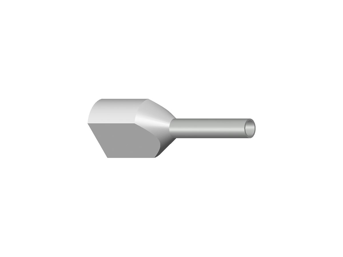 Zwillings-Aderendhülse isoliert 2×0.5mm²/8mm weiss