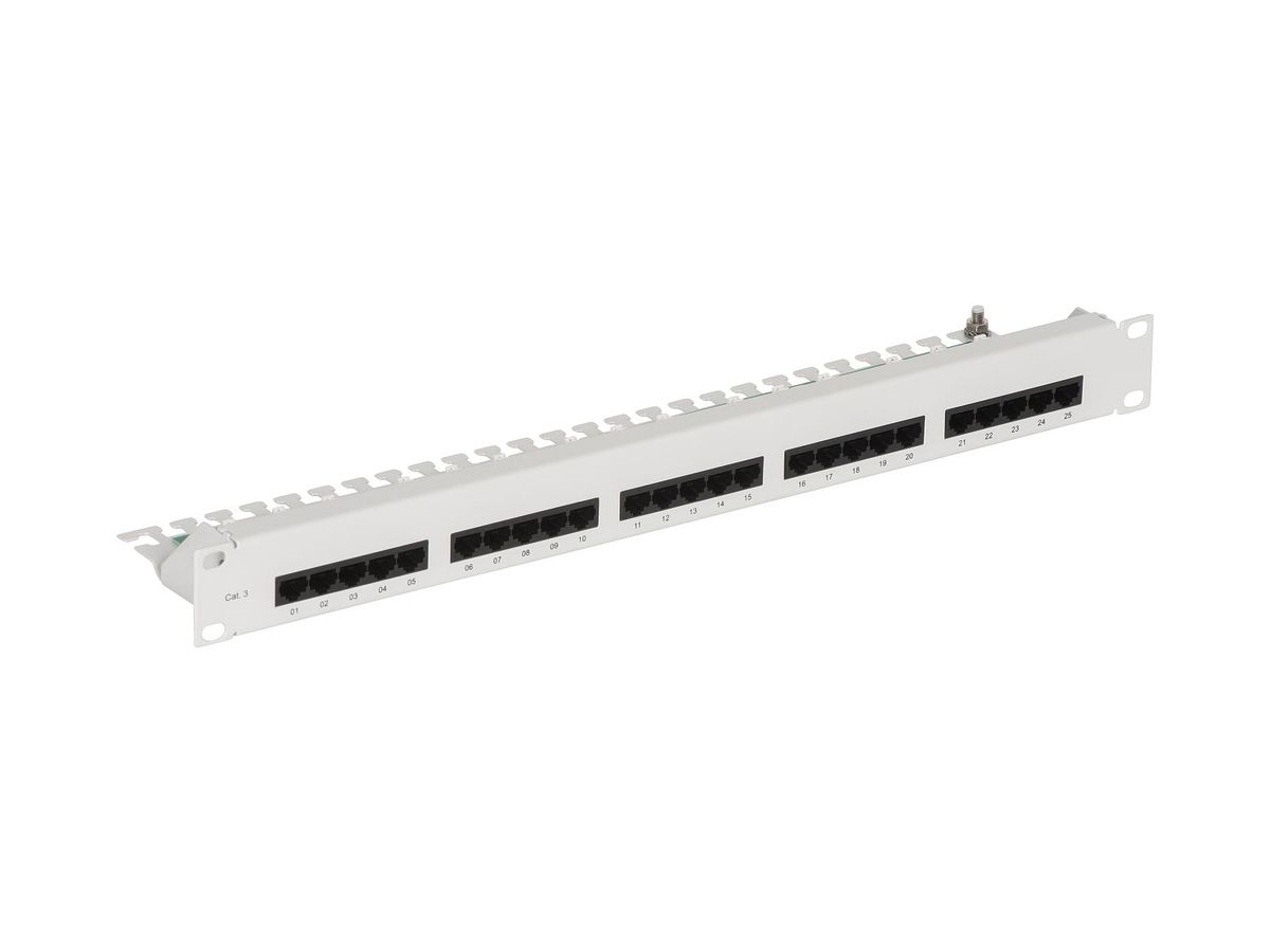 Voice-Panel 19" ITplus, 1HE, 25×RJ45, UTP, grau