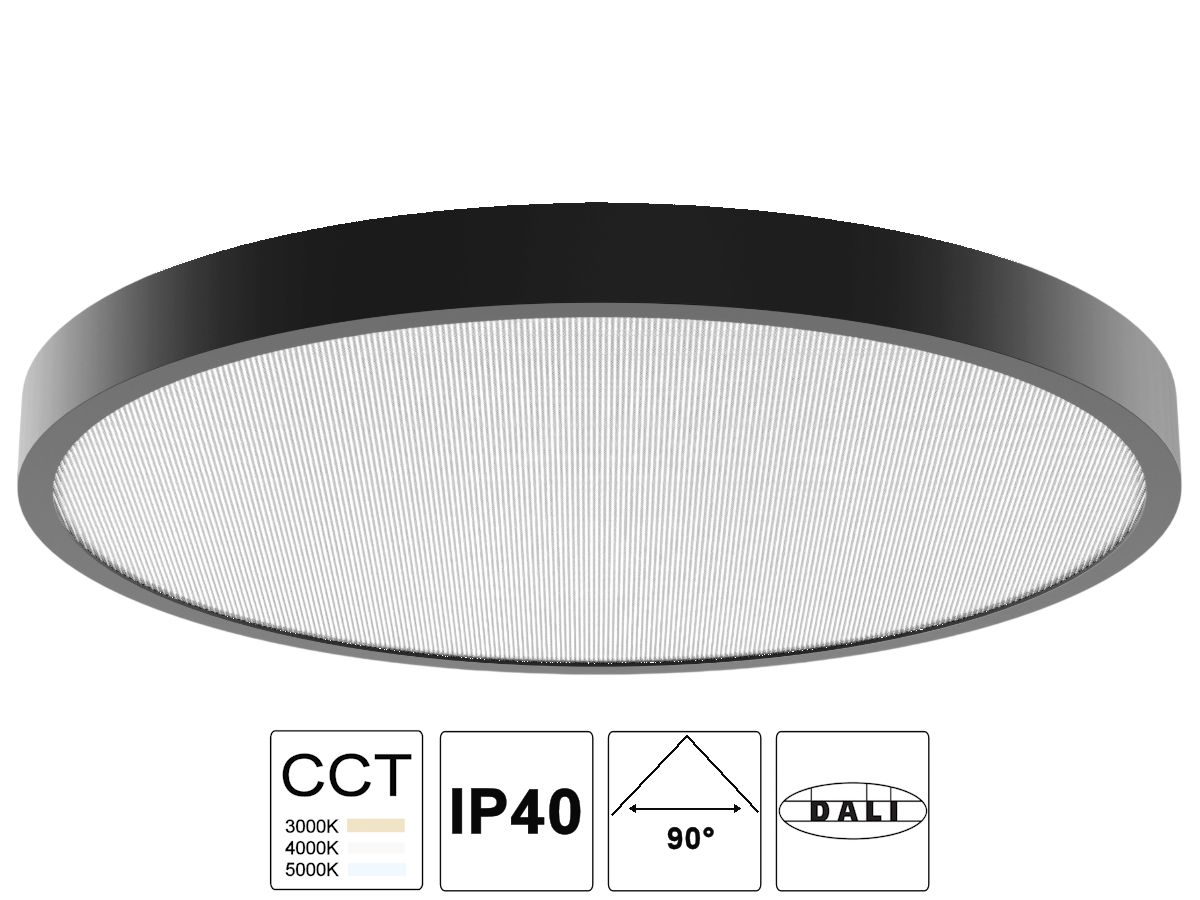 LED Deckenleuchte VASCO DALI 3CCT sz - 25W,2990lm,3000/4000/5000K, D=450mm