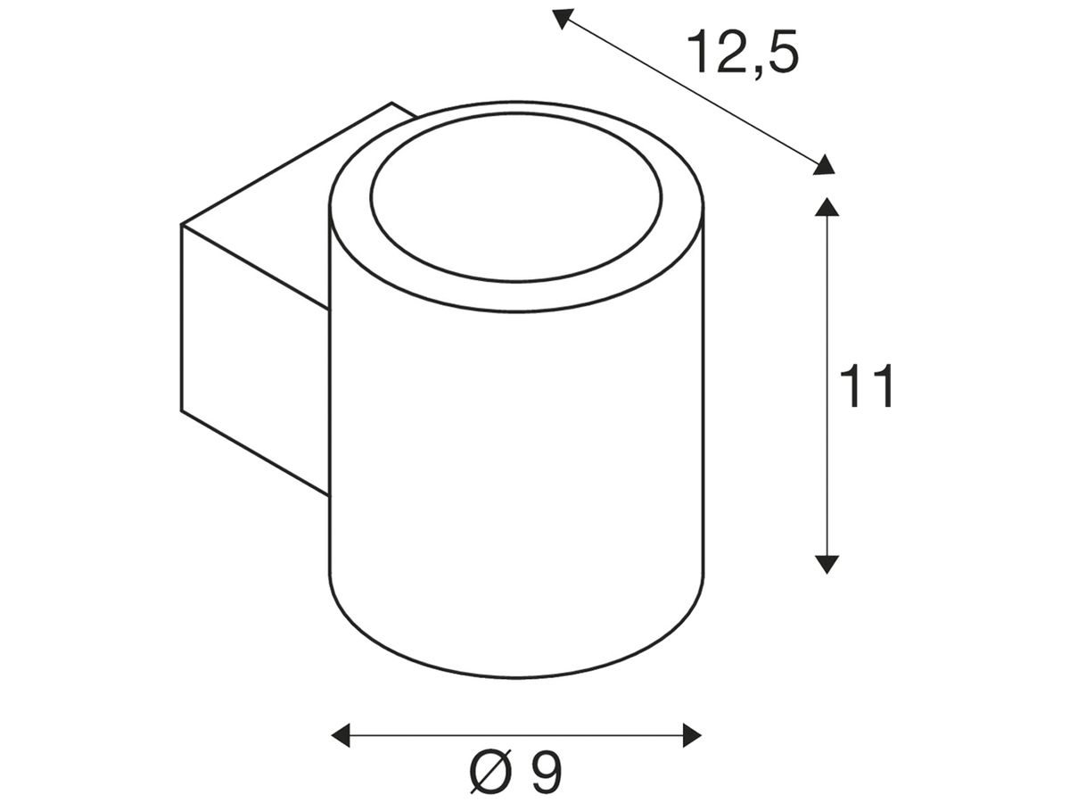 LED-Wandleuchte SLV OCULUS 15W 555lm 920…930 DIM direkt/indirekt Ø90mm Messing