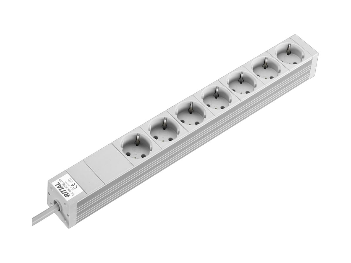 Steckdosenleiste Rittal DK 7240.210 19" 1HE 230VAC/16A 7×SCHUKO