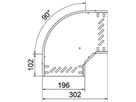 Bogen BET RB 90° 35×200mm Stahl bandverzinkt